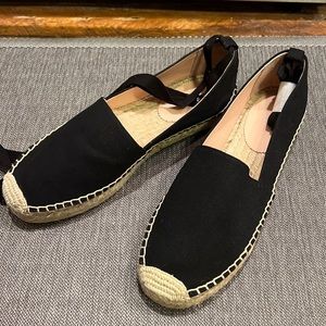 J. Crew black espadrilles flats size 11 NWOT
